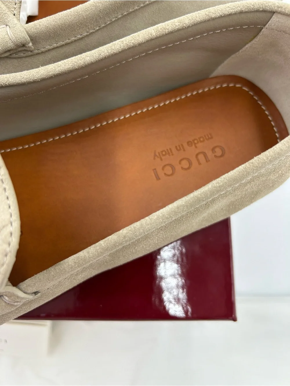 Men's Gucci GG logo suede driver loafers size 13 fits 13.5 US made in Italy - Picture 7 of 11